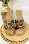 Leopard Buckle Slide Sandal