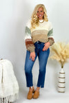 Coffee Multi Color Puff Sweater