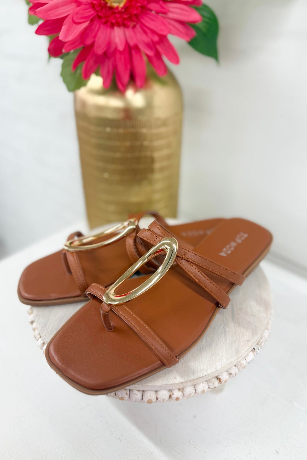 Tan Strappy Sandal - Lavish Boutique Shoes