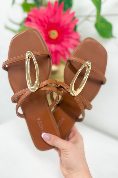 Tan Strappy Sandal - Lavish Boutique Shoes