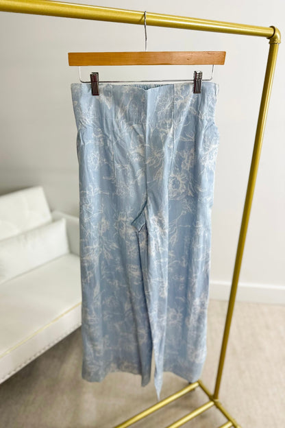 TE2020 Lt Denim Floral Print Wide Leg Pants - Lavish Boutique230 Other Pants