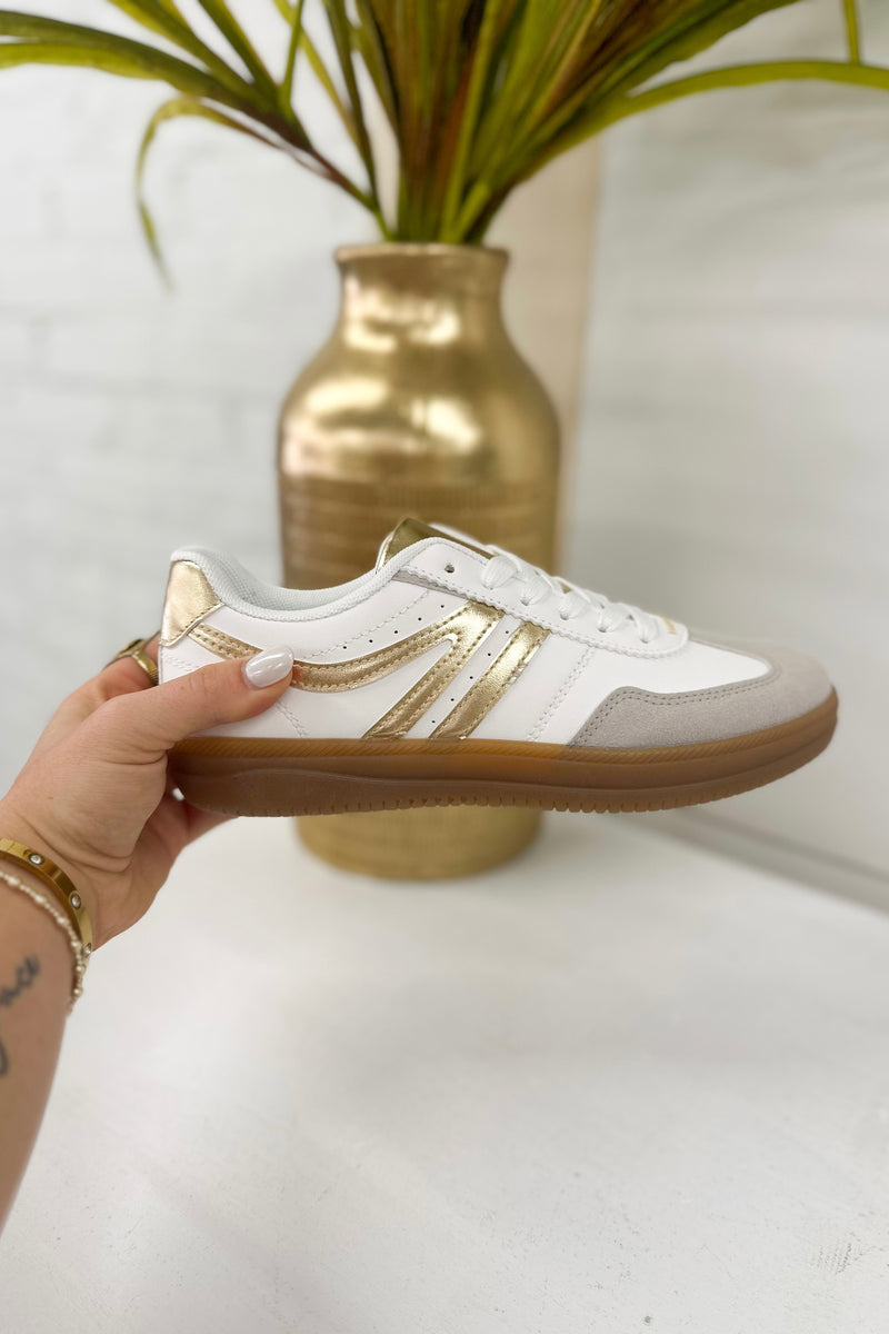Gold Combo Trim Detail Sneakers