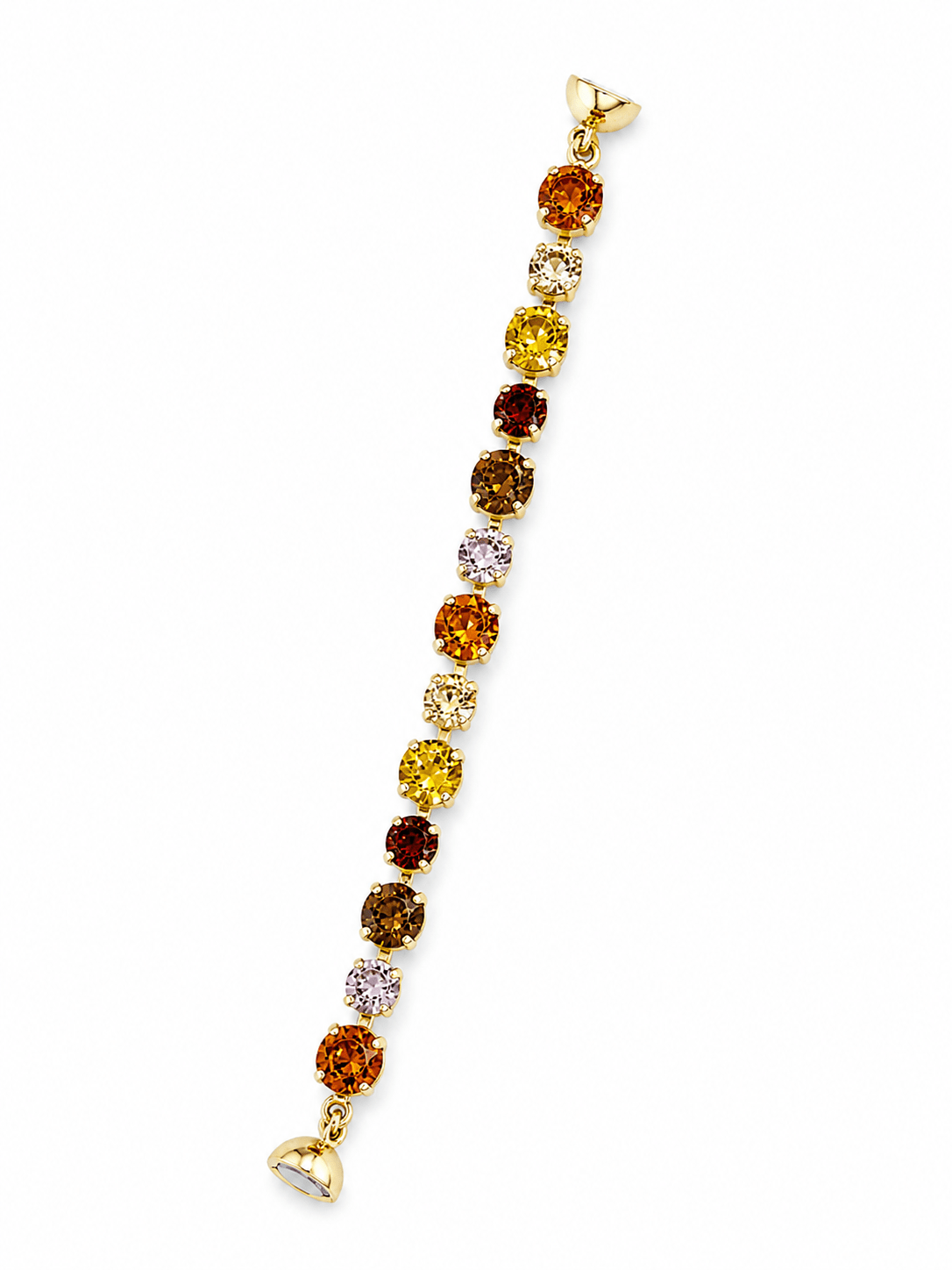 Beaded gemstone bracelet in amber and rust tones