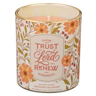 Candle lettered Those Who Trust In The Lord