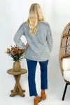 Silver Grey Knitted Low Gauge Rib Sweater Top