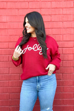 Red Jolly Long Sleeve Sweater