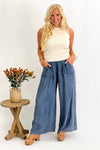 Washed Denim Chambray Loose Pant