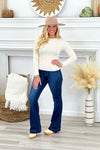 Cream Boat Neck Long Sleeve Knit Sweater