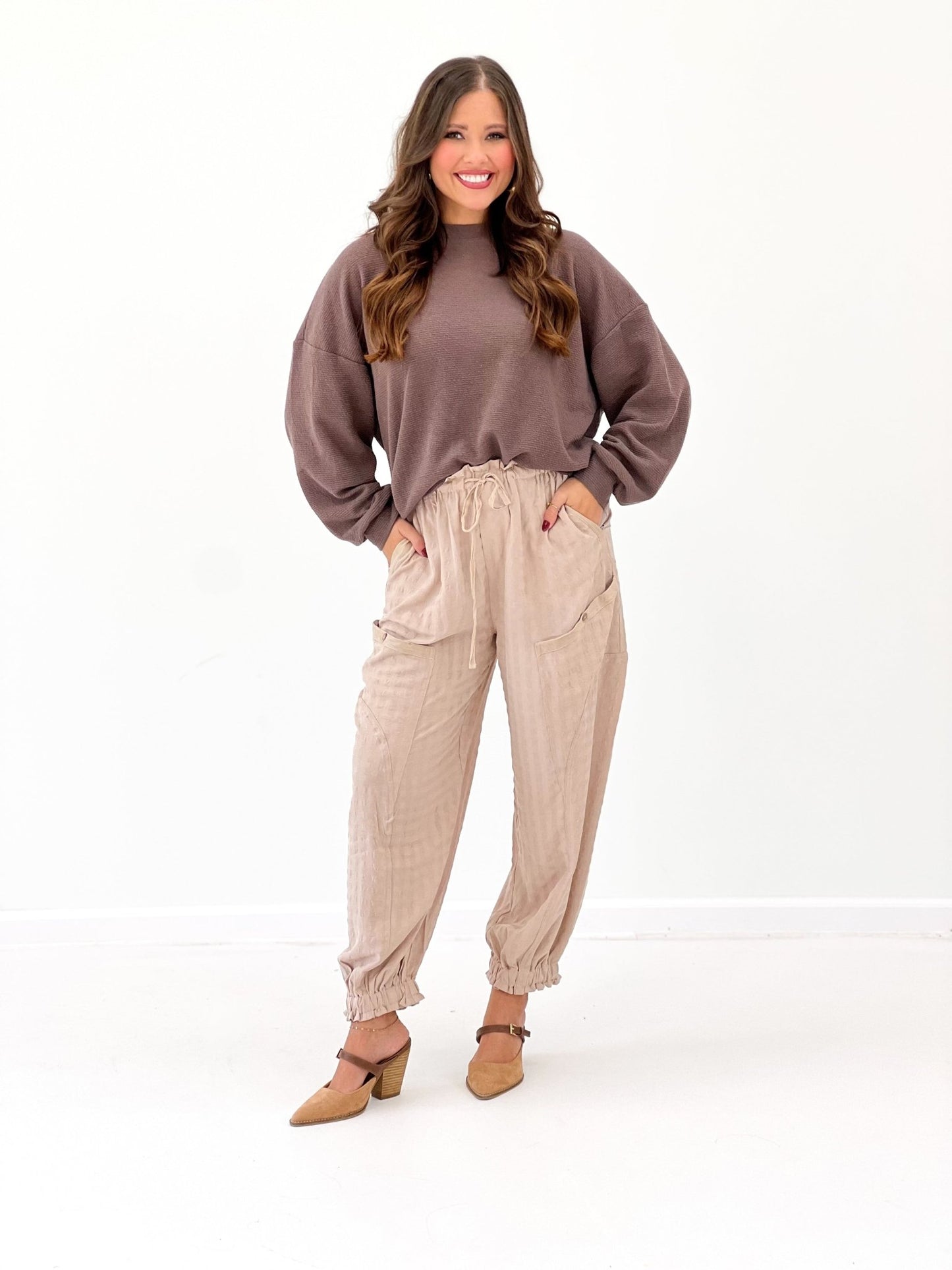 Tres Bien Round Neck Cloudy Knit L/S Top - Lavish Boutique01-TOPS