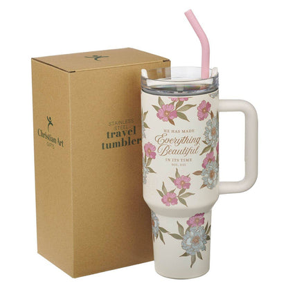 Ivory scripture tumbler quoting Ecclesiastes 3:11