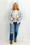 Blue Button Up Plaid Shacket