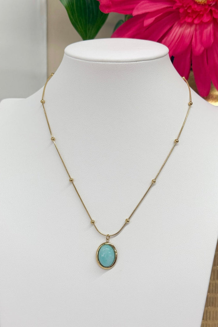 Turquoise Peyton Oval Necklace - Lavish BoutiqueAccessories