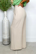 Mushroom Drawstring Wide Leg Pants