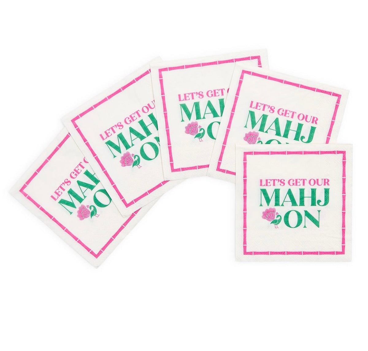Two's Company Let's Mahj On 3-Ply Paper Cocktail Napkin - Lavish Boutique11-GIFTS