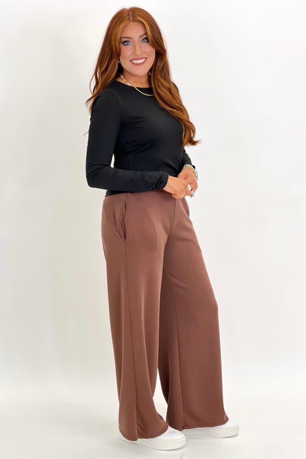 Black Round Neck Long Sleeve Top