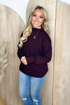 Bordeaux Soft Mock Neck Sweater