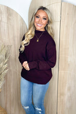 Bordeaux Soft Mock Neck Sweater