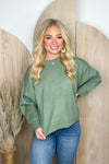 Fern Green Long Sleeve Basic Knit Sweater