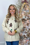 Ecru Sequin Gingerbread Top