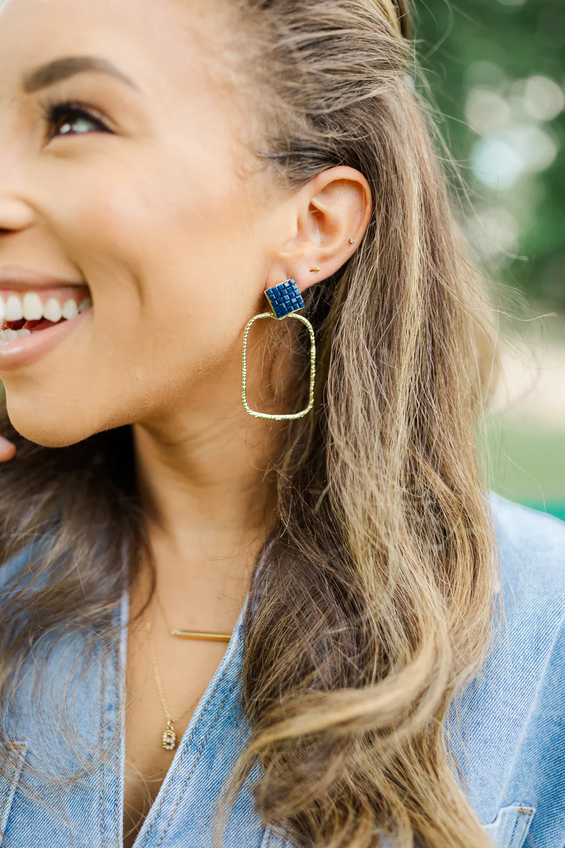 Navy Interception Earring