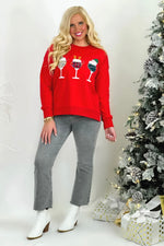 Red Holiday Party Long Sleeve Sweatshirt