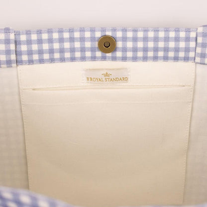 White and Blue Gingham Classic Tote - Lavish Boutique Accessories
