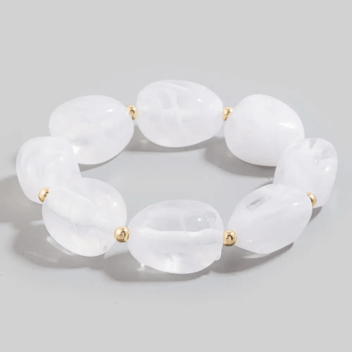 White chunky marble bead bracelet