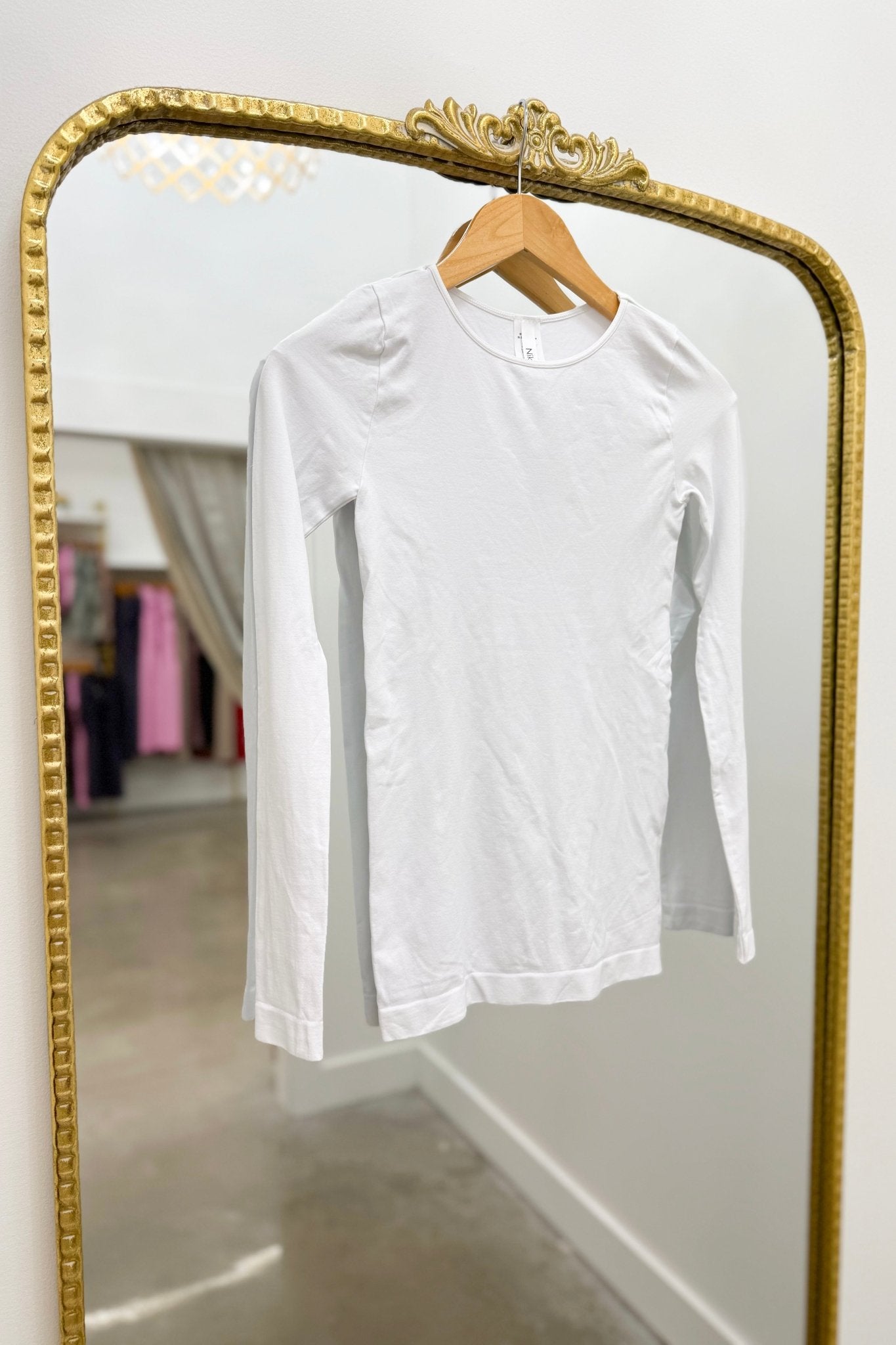 White Long Sleeve Camisole Top - Lavish Boutique Tops
