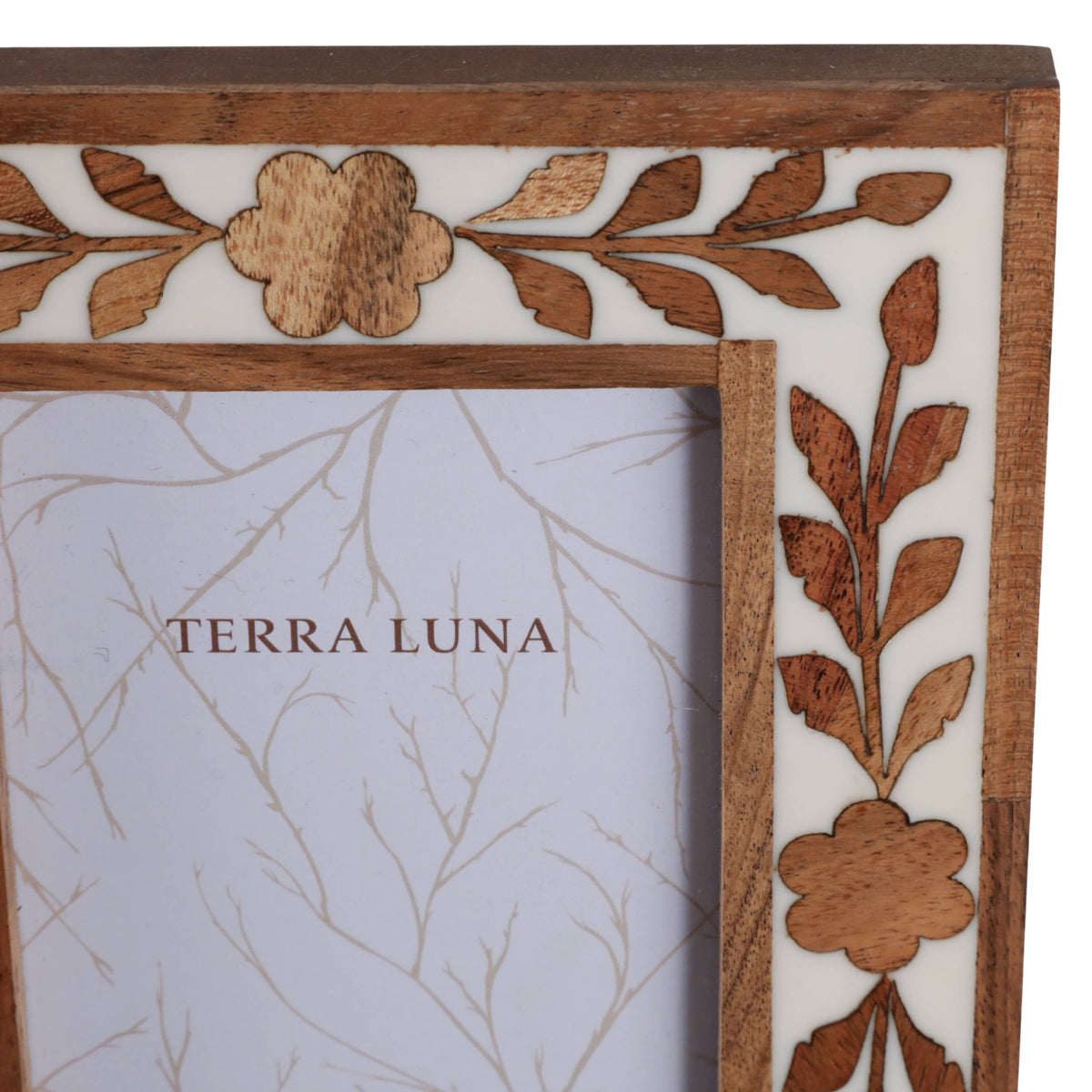 White/Brown Wooden Petals Photo Frame - Lavish Boutique11-GIFTS