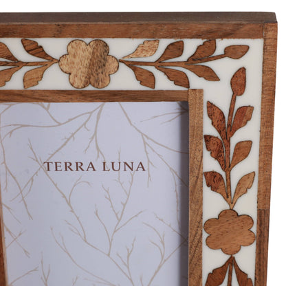 White/Brown Wooden Petals Photo Frame - Lavish Boutique11-GIFTS