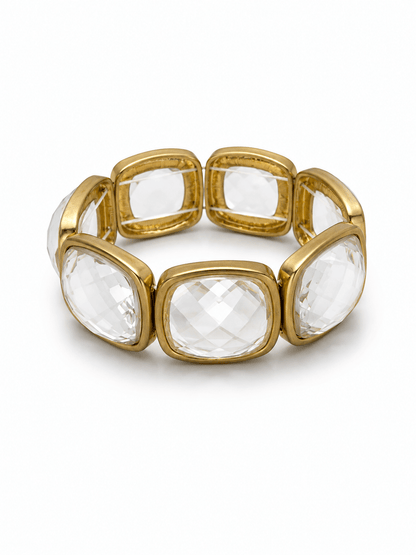 Statement bracelet lined with faceted stones