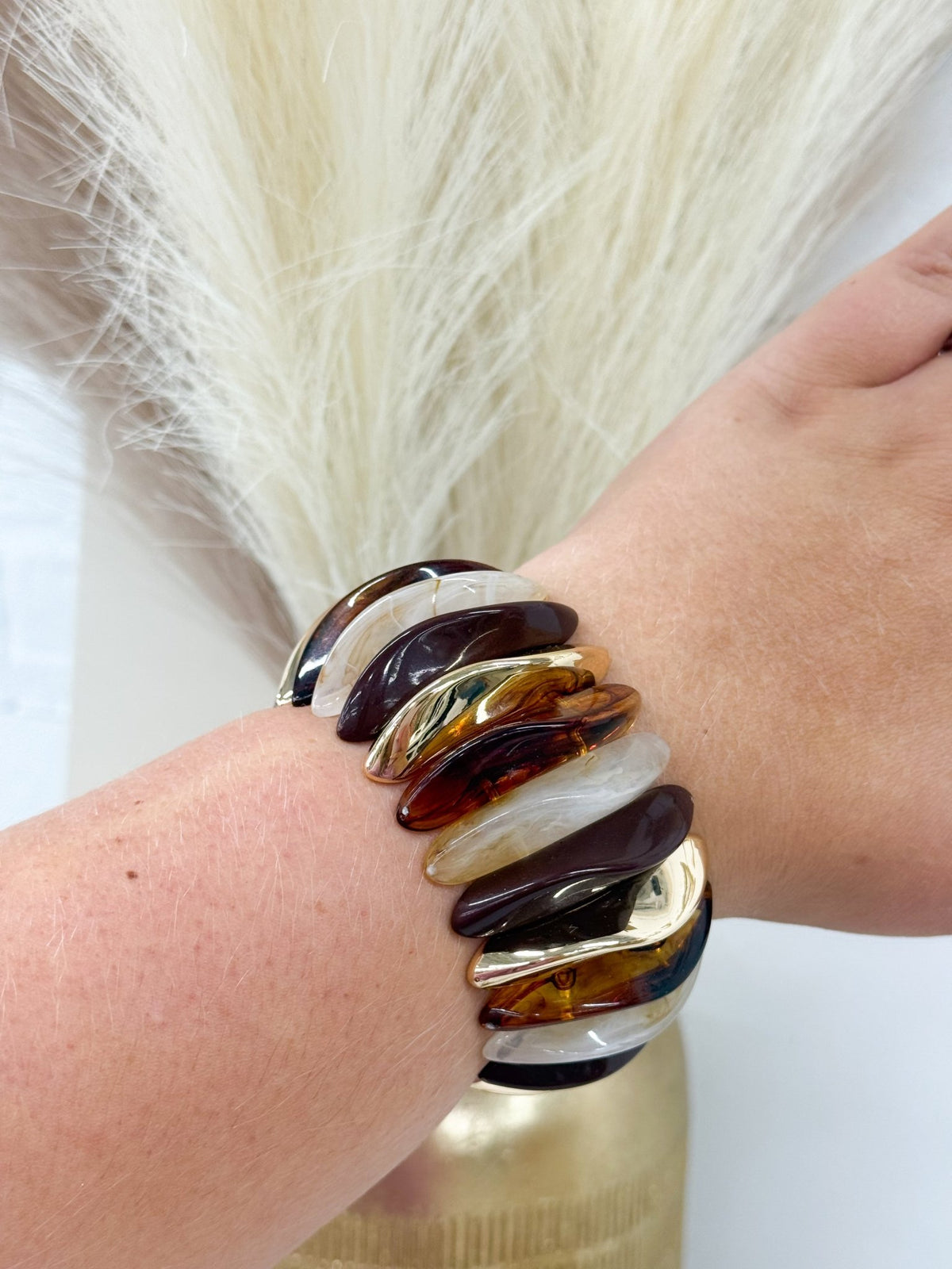 Chunky wide bracelet with a freeform texture