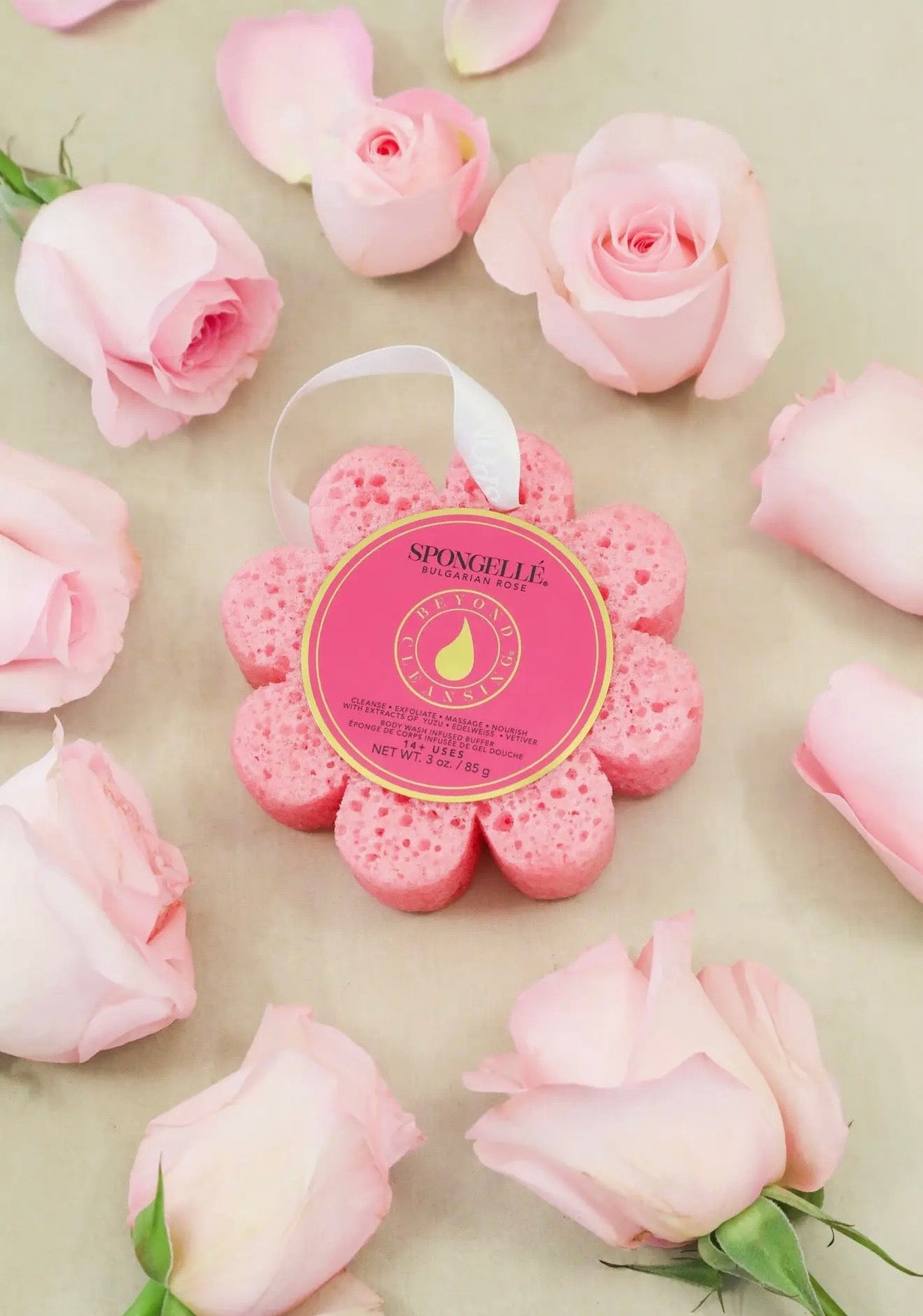 Wild Flower Spongelle body buffer in Bulgarian rose