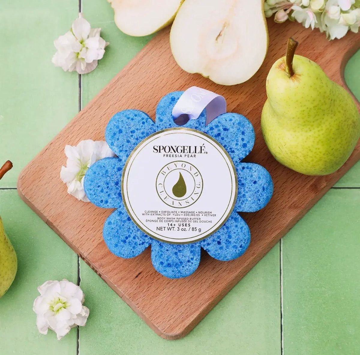 Wild Flower Spongelle body buffer in freesia pear