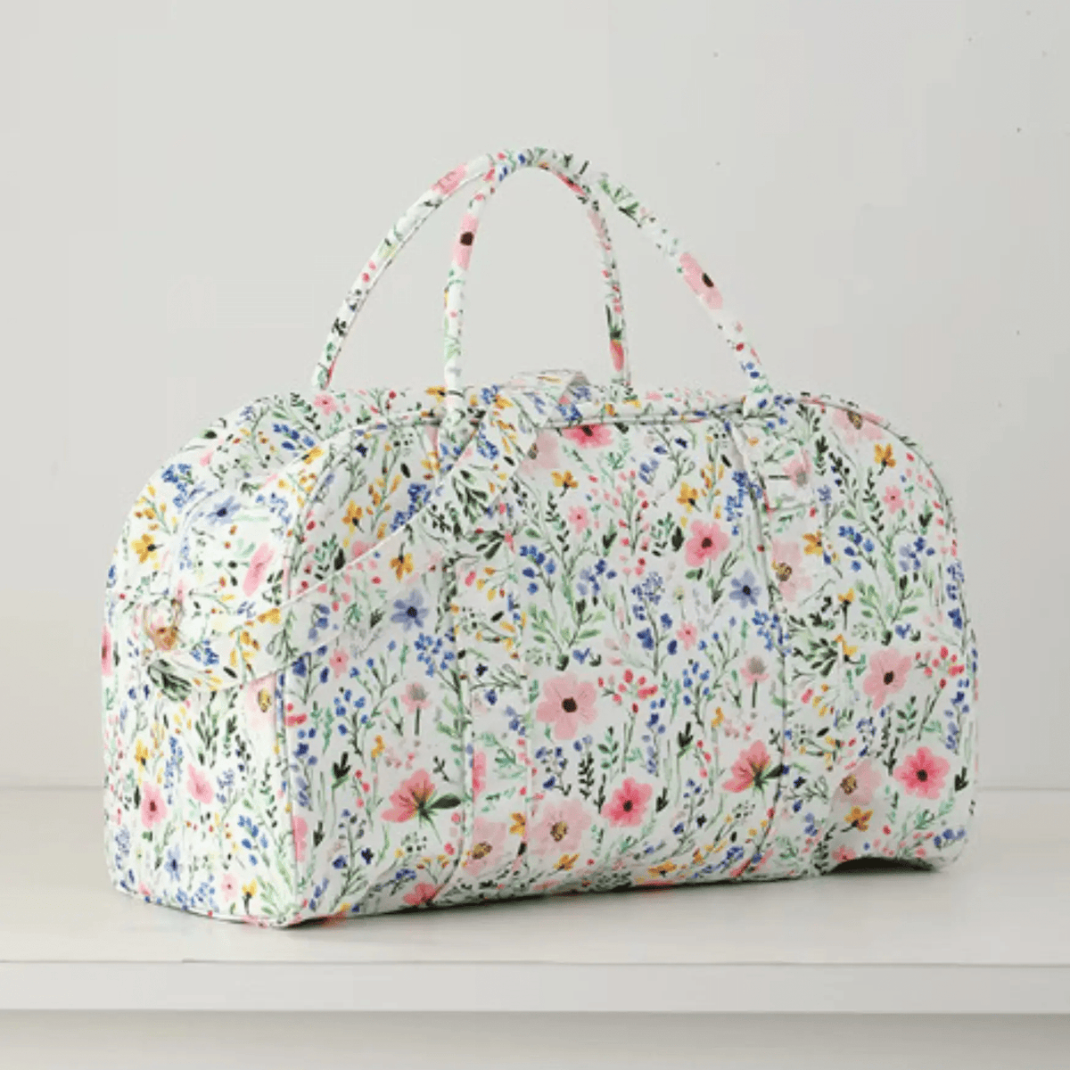 Weekender duffel bag in a wildflower print