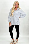 Heather Gray  Front Zip Pullover Top