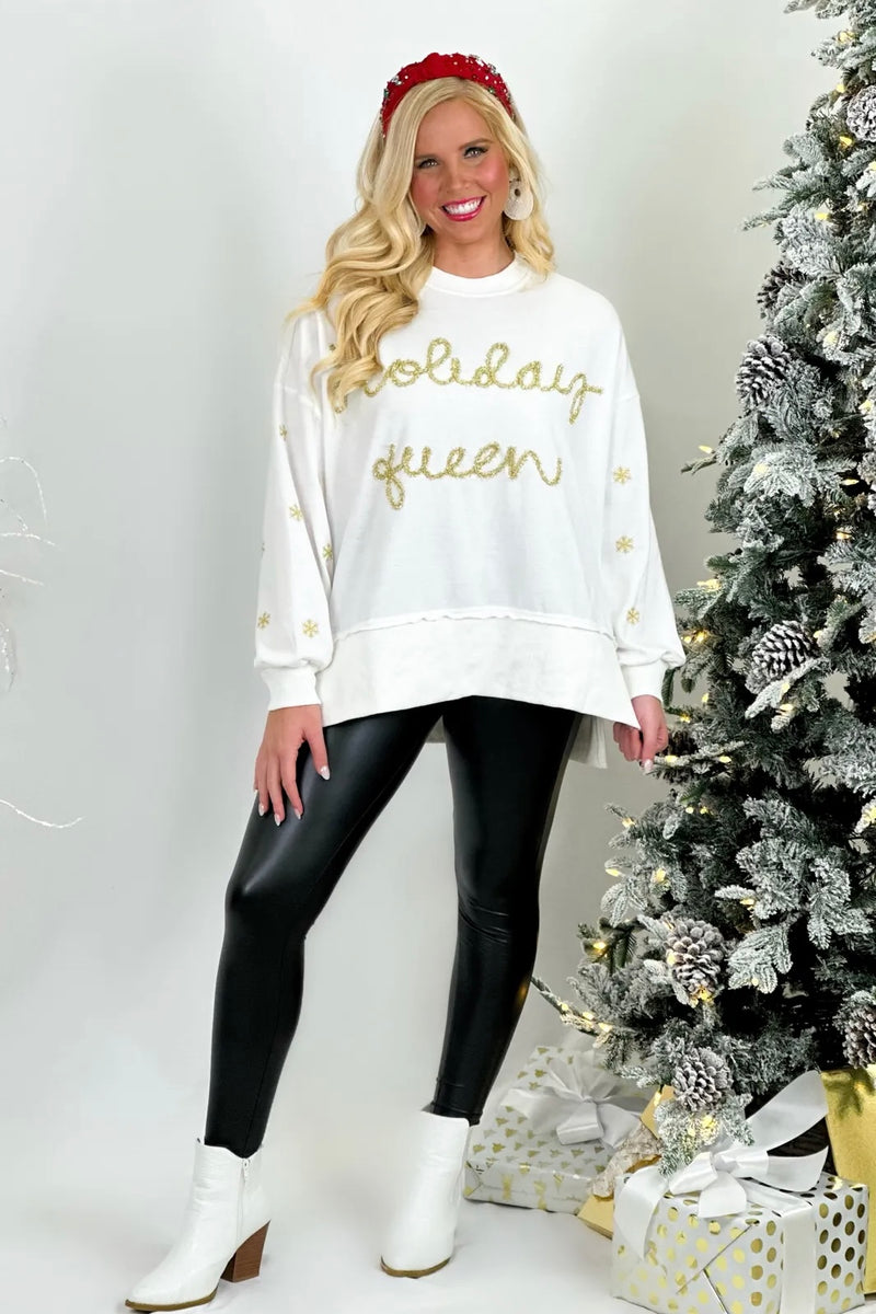 White Holiday Queen Sweater