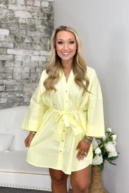 Woven cotton shirt dress with a relaxed, breezy cut