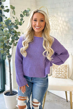 Lavender Rolled Edge Sweater