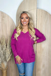 Berry V-Neck Sweater