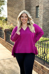 Orchid V-Neck Ribbed Sweater