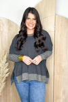 Charcoal Heather Contrast Long Sleeve Top