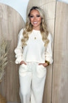 Cream Knit Lounge Set