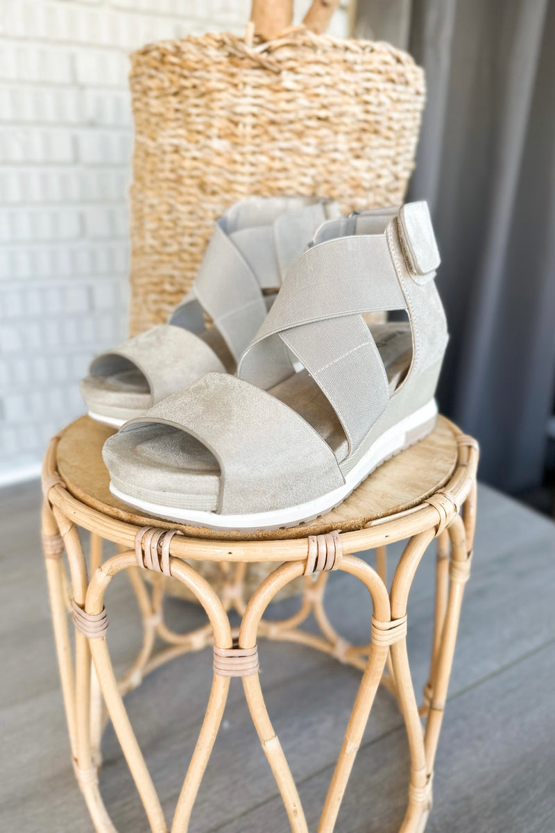Wheat Strappy Sandal Wedge