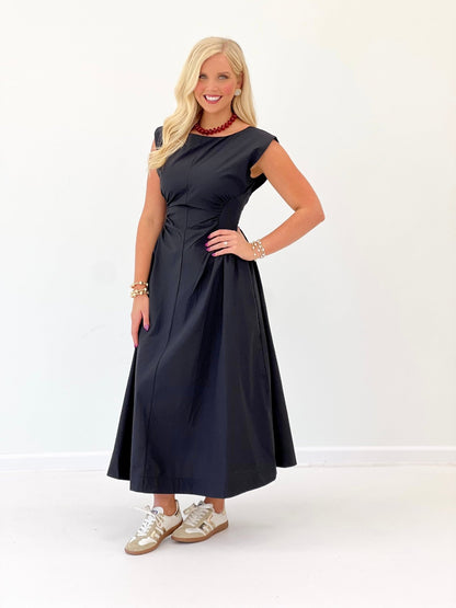 Midi dress with contrast side panels