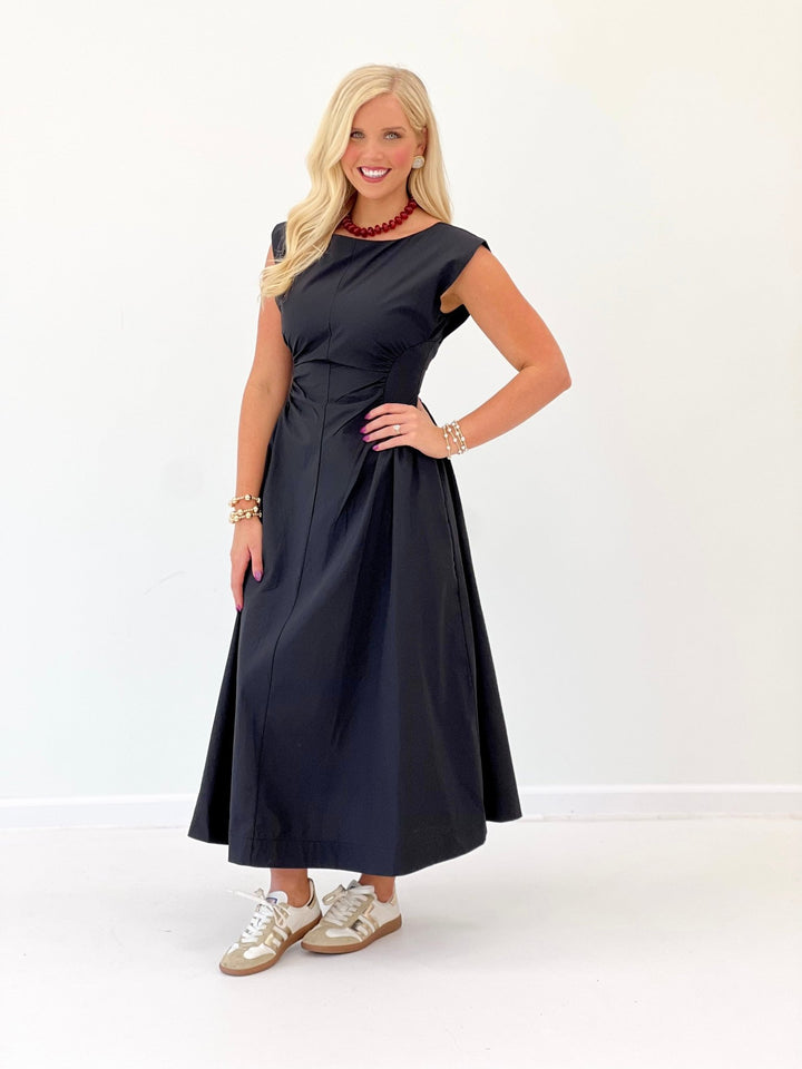 Midi dress with contrast side panels