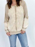 Beige Exposed Seam Sweatshirt *Final Sale*