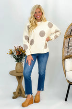 Cream and Mocha Polka Dot Sweater