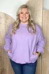 Lavender French Terry Solid Knit Top