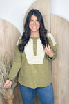 Avocado Wave Knit Mineral Wash Top